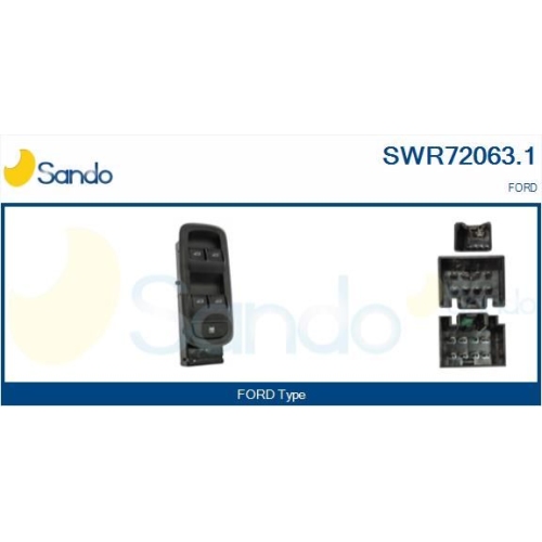 Schalter Fensterheber Sando SWR72063.1 f&uuml;r Ford Fahrerseitig Vorne Links