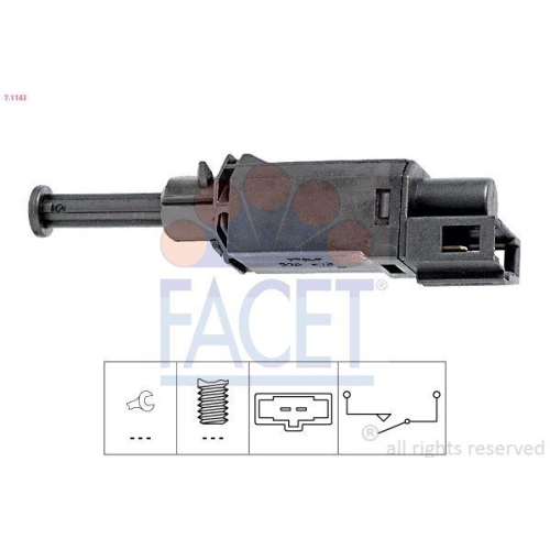 Schalter Kupplungsbet&auml;tigung (gra) Facet 7.1143 Made In Italy - Oe Equivalent VW