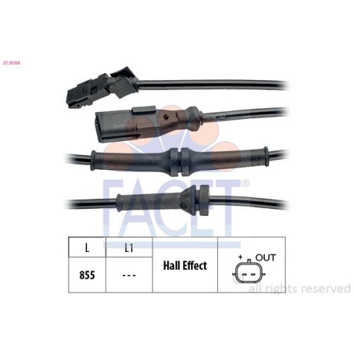 Sensor Raddrehzahl Facet 21.0104 Made In Italy - Oe Equivalent f&uuml;r Renault