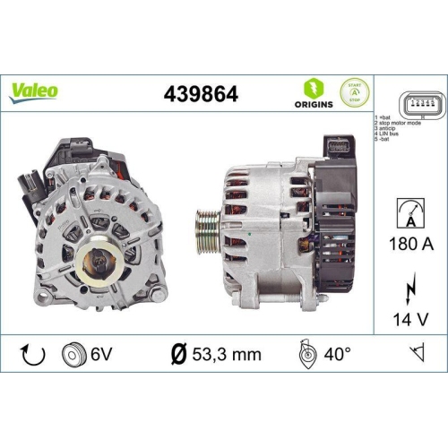 Startergenerator Valeo 439864 Valeo Origins New Stop&start Oe Technologie f&uuml;r DS