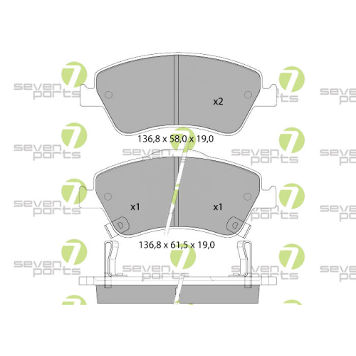 Bremsbelagsatz Scheibenbremse 7 Seven Parts SVP24490 f&uuml;r Lexus Toyota