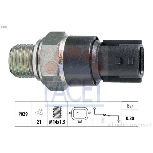 &Ouml;ldruckschalter Facet 7.0181 Made In Italy - Oe Equivalent f&uuml;r Lada Nissan Dacia