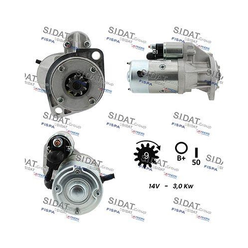 Starter Sidat S12HT0967A2 f&uuml;r Yanmar