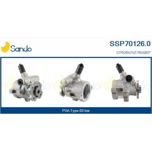 Hydraulikpumpe Lenkung Sando SSP70126.0 f&uuml;r Fiat Citro&euml;n/peugeot