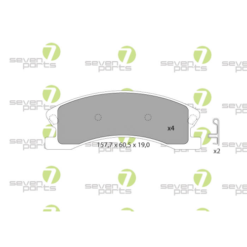 Bremsbelagsatz Scheibenbremse 7 Seven Parts SVP24510 f&uuml;r Jeep 1. Vorderachse