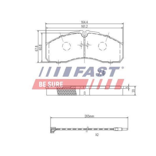 Bremsbelagsatz Scheibenbremse Fast FT29117 f&uuml;r Mercedes Benz Iveco Nissan