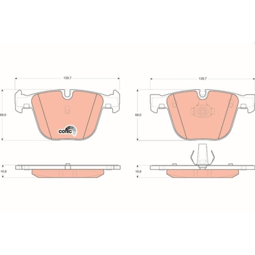 Bremsbelagsatz Scheibenbremse Trw GDB1502 Cotec für Bmw Rolls Royce Rolls Royce