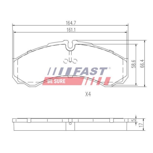 Bremsbelagsatz Scheibenbremse Fast FT29091 f&uuml;r Iveco Fiat Vorderachse