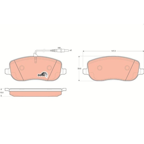 Bremsbelagsatz Scheibenbremse Trw GDB1503 Cotec f&uuml;r Citro&euml;n Fiat Lancia Peugeot