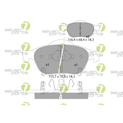 Bremsbelagsatz Scheibenbremse 7 Seven Parts SVP24540 f&uuml;r Lexus Toyota