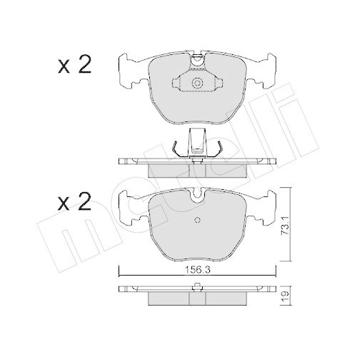 Bremsbelagsatz Scheibenbremse Metelli 22-0559-0 f&uuml;r Bmw Vorderachse