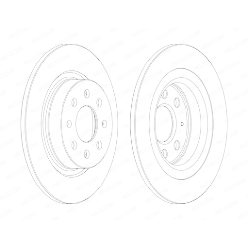 Bremsscheibe Ferodo DDF1299C Premier f&uuml;r Fiat Opel Vauxhall Abarth Hinterachse