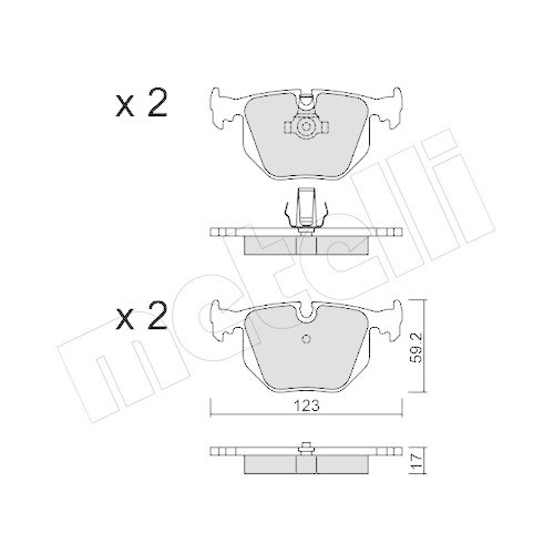 Brake Pad Set Disc Brake Metelli 22-0560-0 for Bmw Land Rover Rear Axle