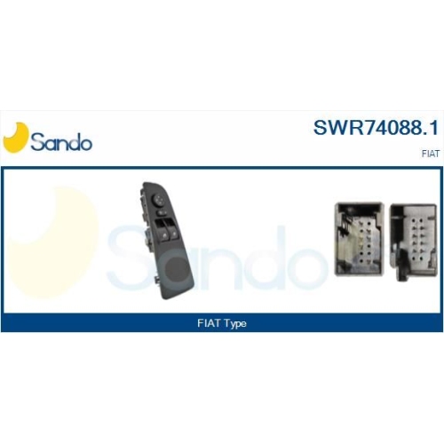 Schalter Fensterheber Sando SWR74088.1 für Fiat Vorne Links