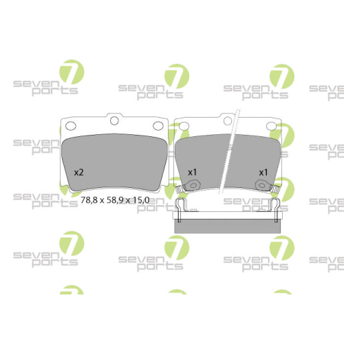 Bremsbelagsatz Scheibenbremse 7 Seven Parts SVP24570 f&uuml;r Mitsubishi