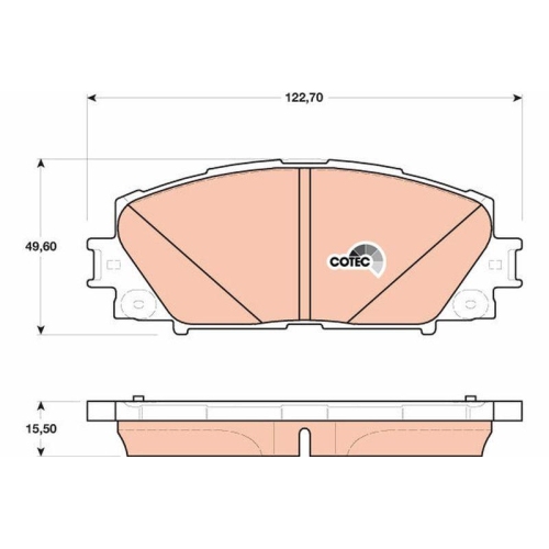 Brake Pad Set Disc Brake Trw GDB4173 Cotec for Toyota Lexus Front Axle
