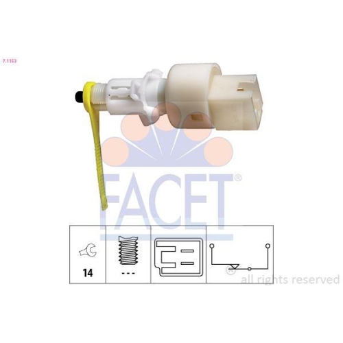 Bremslichtschalter Facet 7.1153 Made In Italy - Oe Equivalent f&uuml;r Fiat