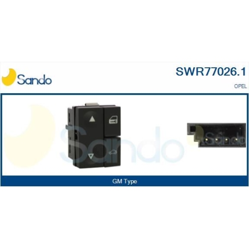 Schalter Fensterheber Sando SWR77026.1 f&uuml;r Opel General Motors Beifahrerseitig