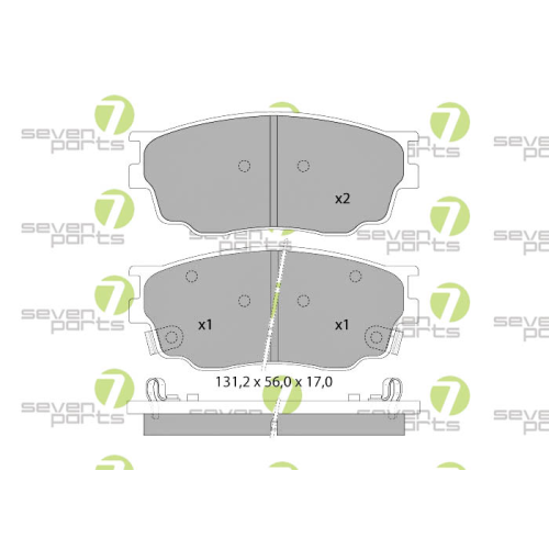 Bremsbelagsatz Scheibenbremse 7 Seven Parts SVP24580 f&uuml;r Mazda 1. Vorderachse