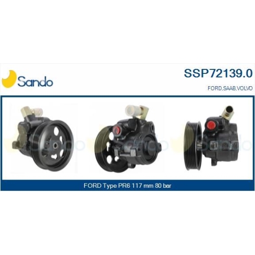 Hydraulikpumpe Lenkung Sando SSP72139.0 f&uuml;r Ford F&uuml;r Fahrzeuge Mit Klimaanlage
