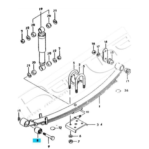 Lagerbuchse Blattfeder Red-line 43SZ009 f&uuml;r Suzuki Hinterachse