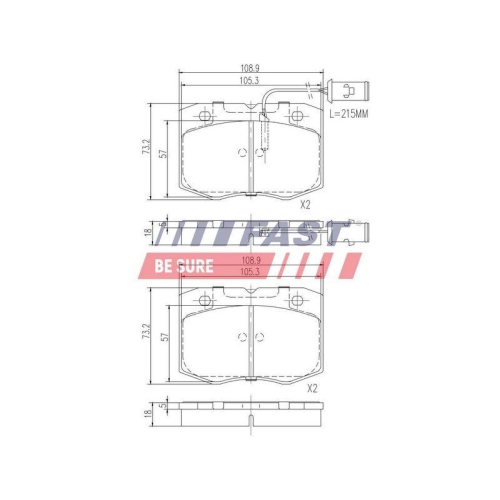 Bremsbelagsatz Scheibenbremse Fast FT29079 f&uuml;r Iveco OM Vorderachse