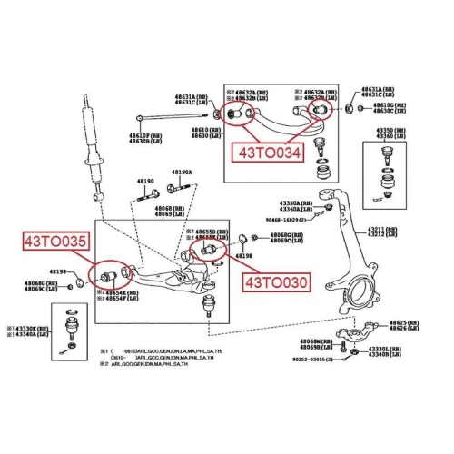 Lagerung Lenker Red-line 43TO034 f&uuml;r Toyota Vorderachse Oben
