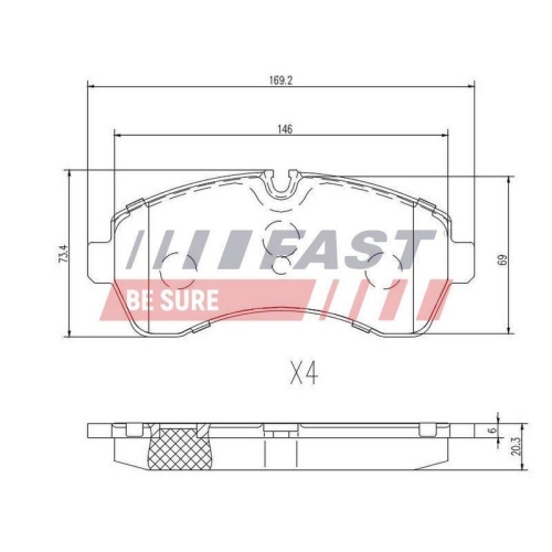 Bremsbelagsatz Scheibenbremse Fast FT29022 f&uuml;r Mercedes Benz Mercedes Benz VW