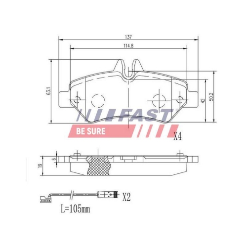 Bremsbelagsatz Scheibenbremse Fast FT29020 f&uuml;r Mercedes Benz Mercedes Benz