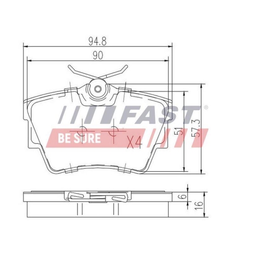Bremsbelagsatz Scheibenbremse Fast FT29513 f&uuml;r Opel Vauxhall Nissan Renault