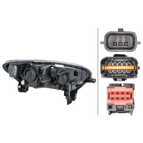 Hauptscheinwerfer Hella 1EL 011 770-851 f&uuml;r Renault Links
