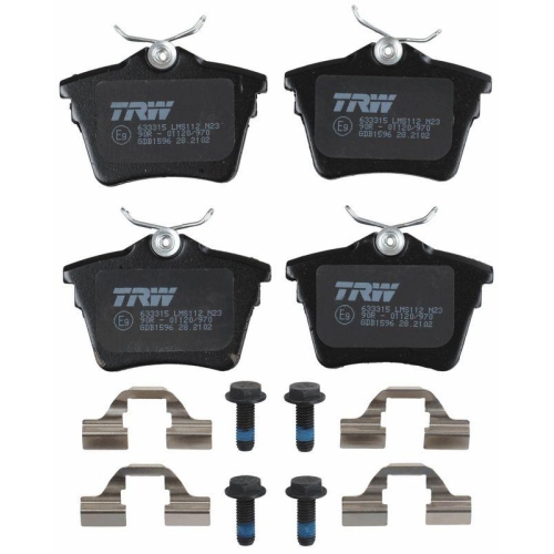 Bremsbelagsatz Scheibenbremse Trw GDB1596 Cotec f&uuml;r Citro&euml;n Peugeot Hinterachse