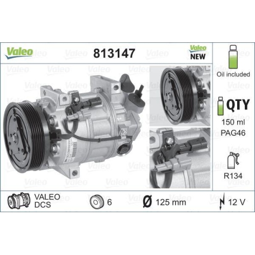 Kompressor Klimaanlage Valeo 813147 Valeo Origins New Oe Technologie f&uuml;r Renault