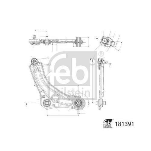 Lenker Radaufh&auml;ngung Febi Bilstein 181391 f&uuml;r Renault Vorderachse Rechts