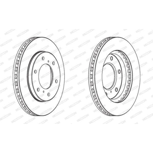 Brake Disc Ferodo DDF1818C Premier Coat+ Disc for Chrysler Fiat Mitsubishi