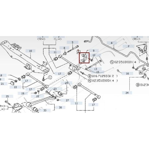 Stabilisator Fahrwerk Red-line 40SU000 f&uuml;r Subaru Hinterachse