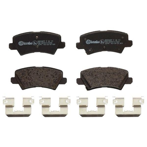 Bremsbelagsatz Scheibenbremse Brembo P30111 Prime Line f&uuml;r Kia Hinterachse