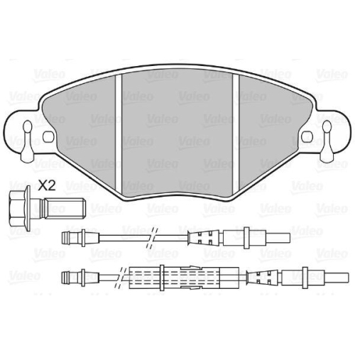 Bremsbelagsatz Scheibenbremse Valeo 598419 f&uuml;r Citro&euml;n Vorderachse