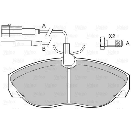Bremsbelagsatz Scheibenbremse Valeo 598070 f&uuml;r Citro&euml;n Fiat Peugeot Hinterachse