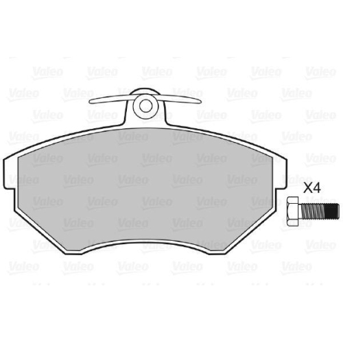 Bremsbelagsatz Scheibenbremse Valeo 598330 f&uuml;r Seat Skoda VW Vorderachse