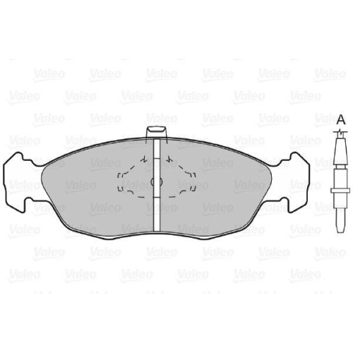 Bremsbelagsatz Scheibenbremse Valeo 598038 f&uuml;r Citro&euml;n Peugeot Vorderachse