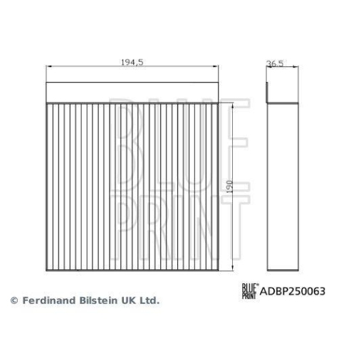 Filter Innenraumluft Blue Print ADBP250063 f&uuml;r MG