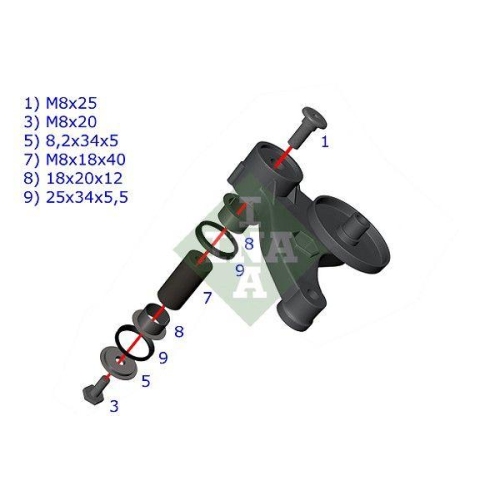 Reparatursatz Spannarm Keilrippenriemen Schaeffler Ina 533 0117 10 für Audi Seat