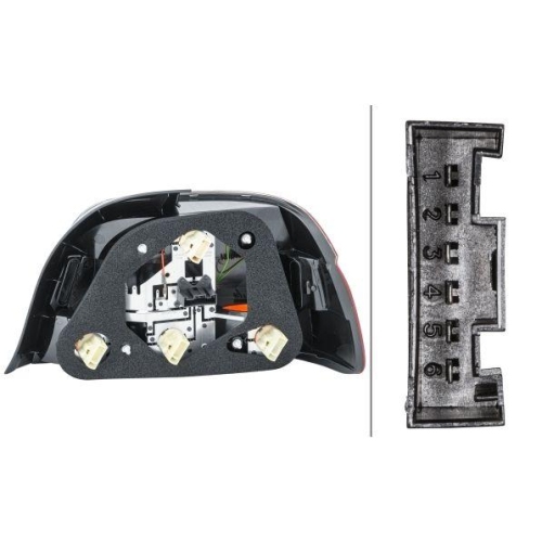 Heckleuchte Hella 2VP 008 272-211 für Bmw Ziegler Links