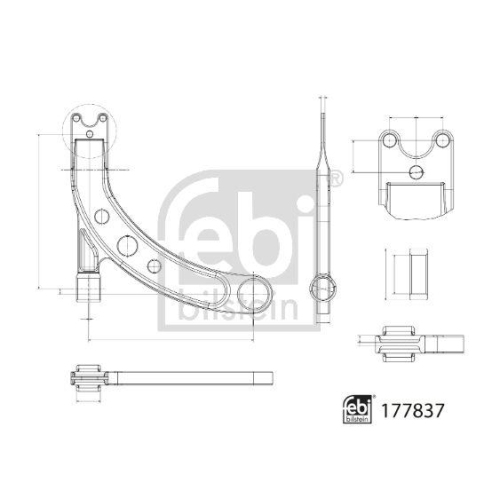 Lenker Radaufh&auml;ngung Febi Bilstein 177837 f&uuml;r Fiat Jeep Vorderachse Rechts Unten