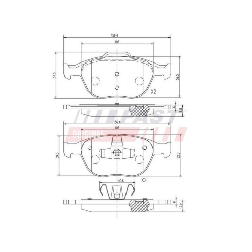 Bremsbelagsatz Scheibenbremse Fast FT29546 f&uuml;r Fiat Ford Mazda Nissan Renault