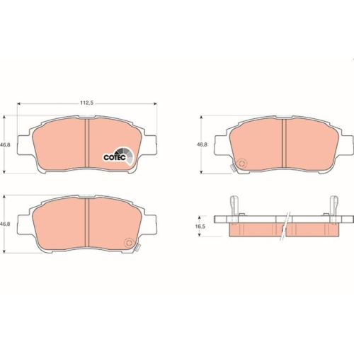 Brake Pad Set Disc Brake Trw GDB3218 Cotec for Toyota Front Axle