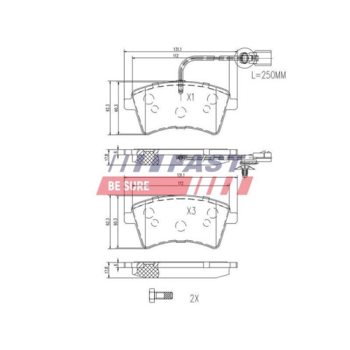 Bremsbelagsatz Scheibenbremse Fast FT29529 f&uuml;r Nissan Renault Vorderachse
