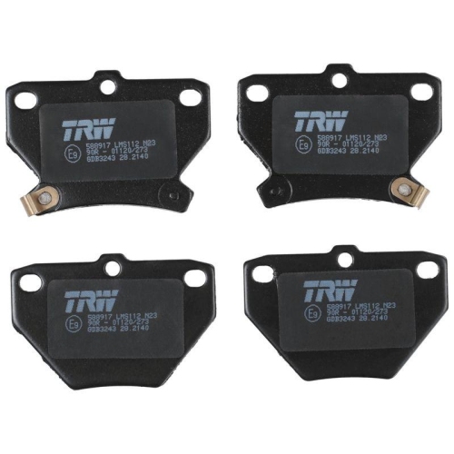 Bremsbelagsatz Scheibenbremse Trw GDB3243 Cotec f&uuml;r Toyota Hinterachse