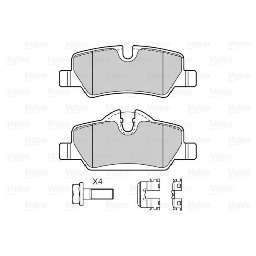 Bremsbelagsatz Scheibenbremse Valeo 601553 f&uuml;r Mini Hinterachse
